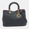 Black Leather Medium Diorissimo Shopper Tote