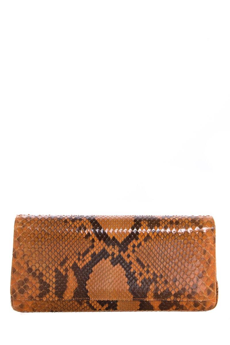 Manolo Blahnik Orange &  Python Clutch