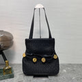 Intrecciato Shoulder Bag Black, For Women, Women Bags 10.2in/26cm