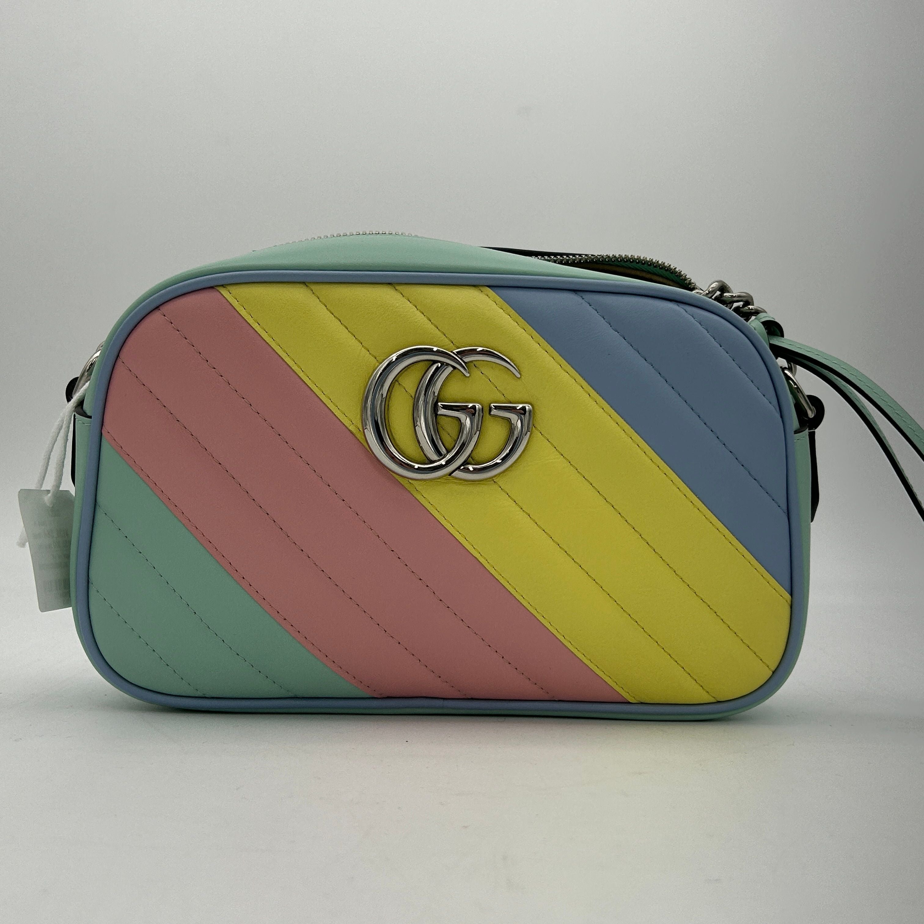 GUCCI Gg Marmont Shoulder Bag Leather Women'S Green Type/Multi Color 2101218344707