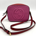 Gucci Soho Small Shoulder Bag in pink and red leather LA12338