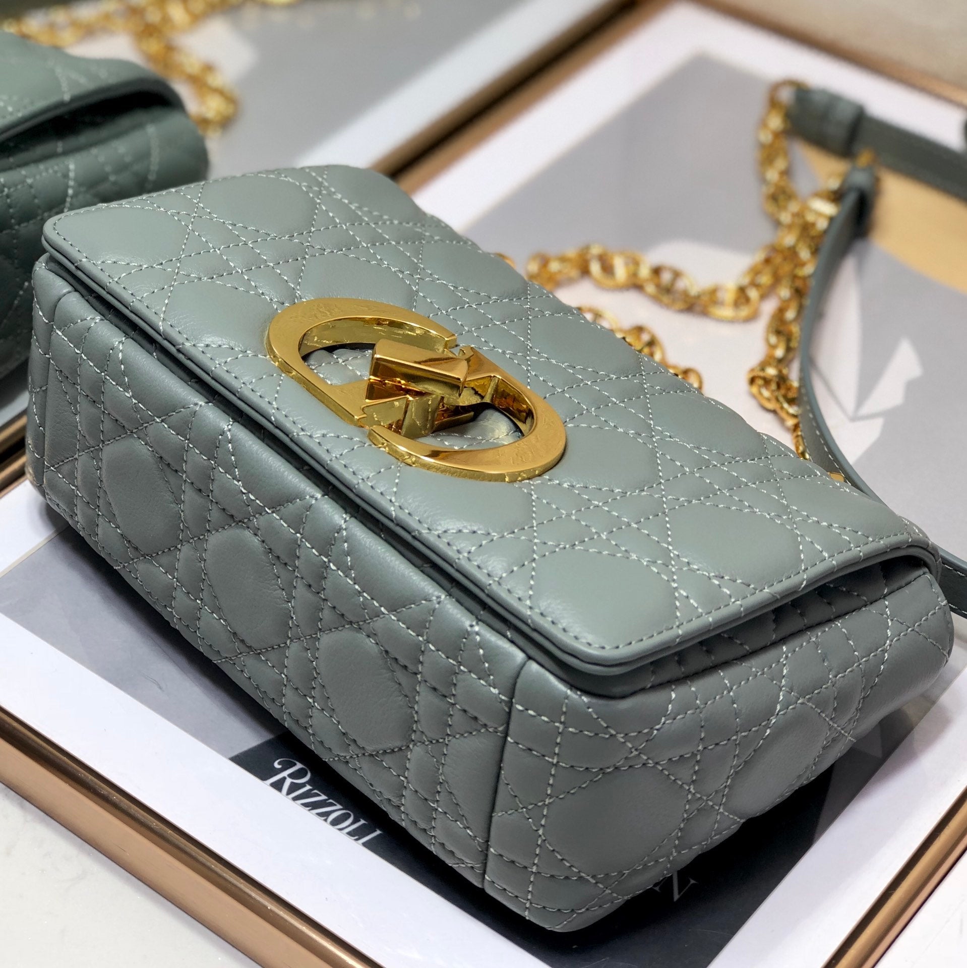 Dior Small Caro Bag, Grey, For Women Women’s Handbags, Shoulder Bags, Crossbody Bags, 20cm CD M9241UWHC_M41G