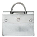 Metallic Silver Leather Medium Diorever Bag