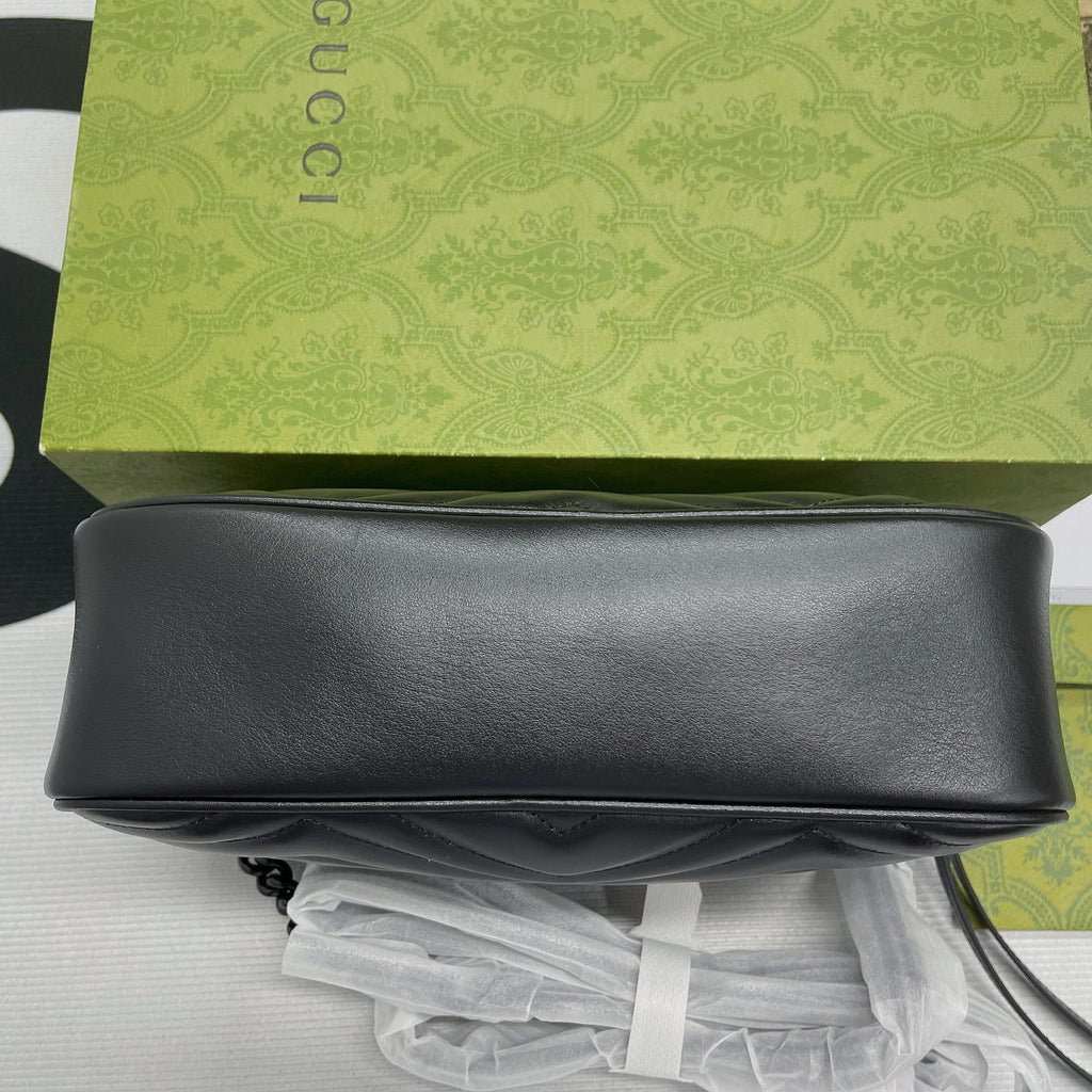 Gucci Marmont Matelasse Shoulder Bag Black For Women, Women’s Bags 9.5in/24cm Gucci