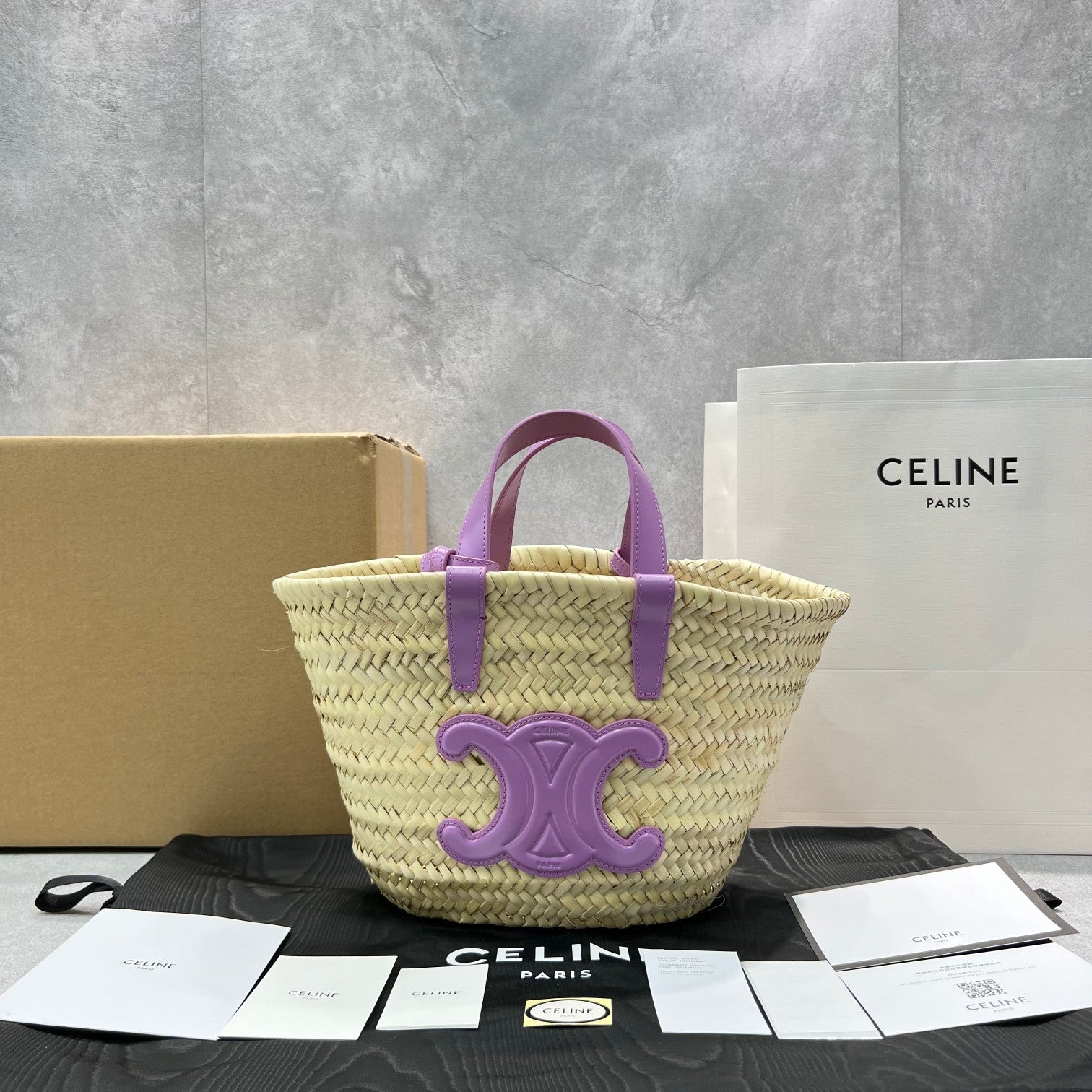 GLAMI Teen Triomphe GLAMI Classic Panier In Palm Leaves And Lizard Violet For Women 8in/20cm