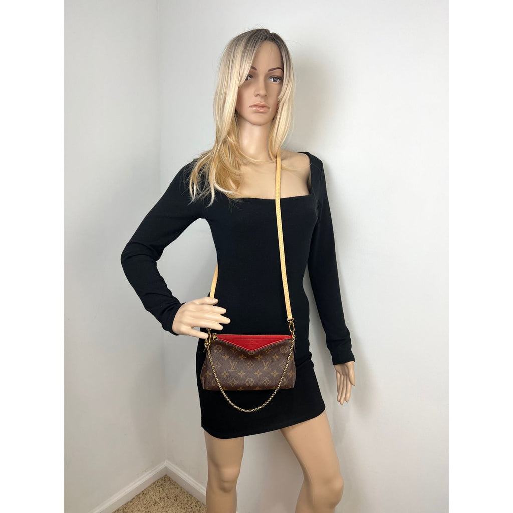 LOUIS VUITTON Pallas Monogram Clutch Cherry Crossbody