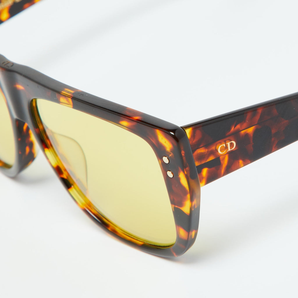 Dior Br Havana/yellow 086Ho Diorclub2 Rectangle Sunglasses