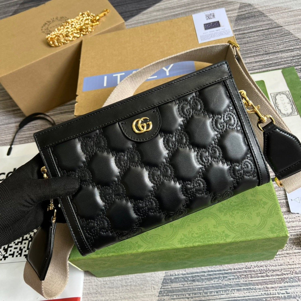 Gucci Matelasse Shoulder Bag Black For Women, Women’s Bags 10.2in/26cm Gucci