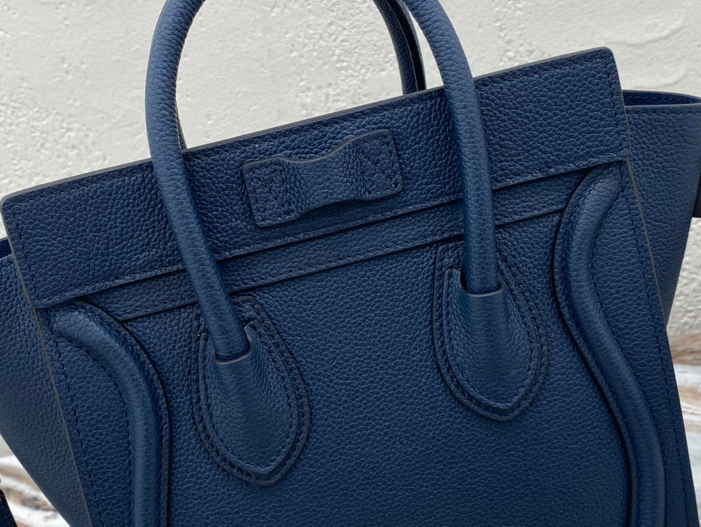 Top Quality Nano LuGucciage Bag In Drummed Dark Blue For WomLB 8in/20cmÃÂ 