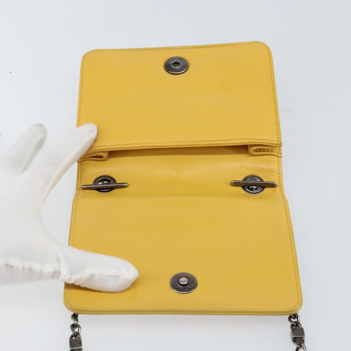 Chanel Boy Brick Flap Bag Lambskin And Plexiglass Yellow Leather Clutche & Pouche Bag