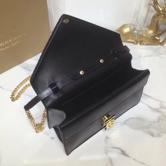 Burberry Small Tb Envelope Clutch Black By British Heritage For Women, Bags 10.2in/26cm