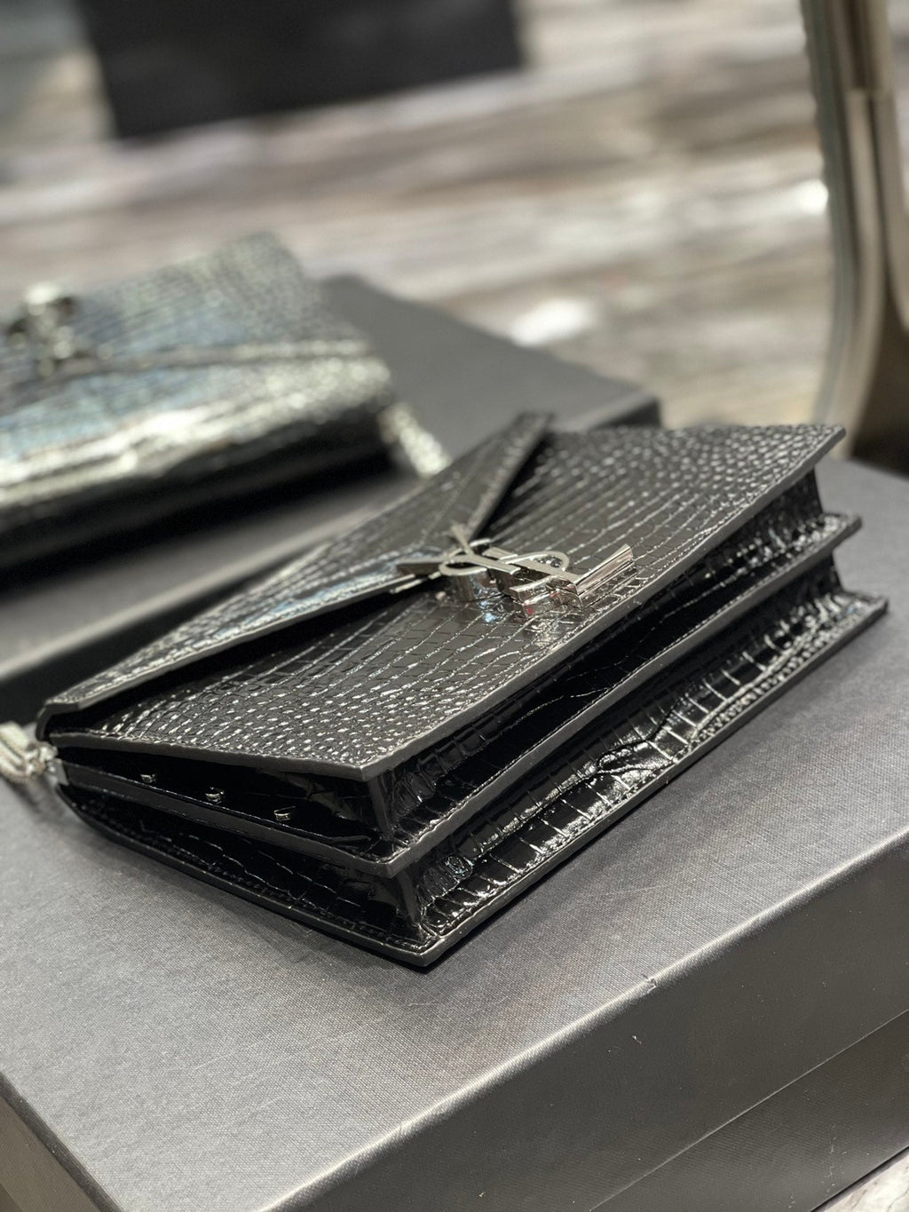 YSSL Cassandra Medium Chain Bag Black For Women 8in/22cm YSL