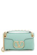 Valentino Stut Sign Shoulder Handbag in Mint Lambskin Leather