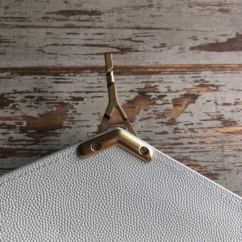 YSSL Cassandra Flap-Front Crossbody Bag White For Women 8.7in/22cm YSLÂ 
