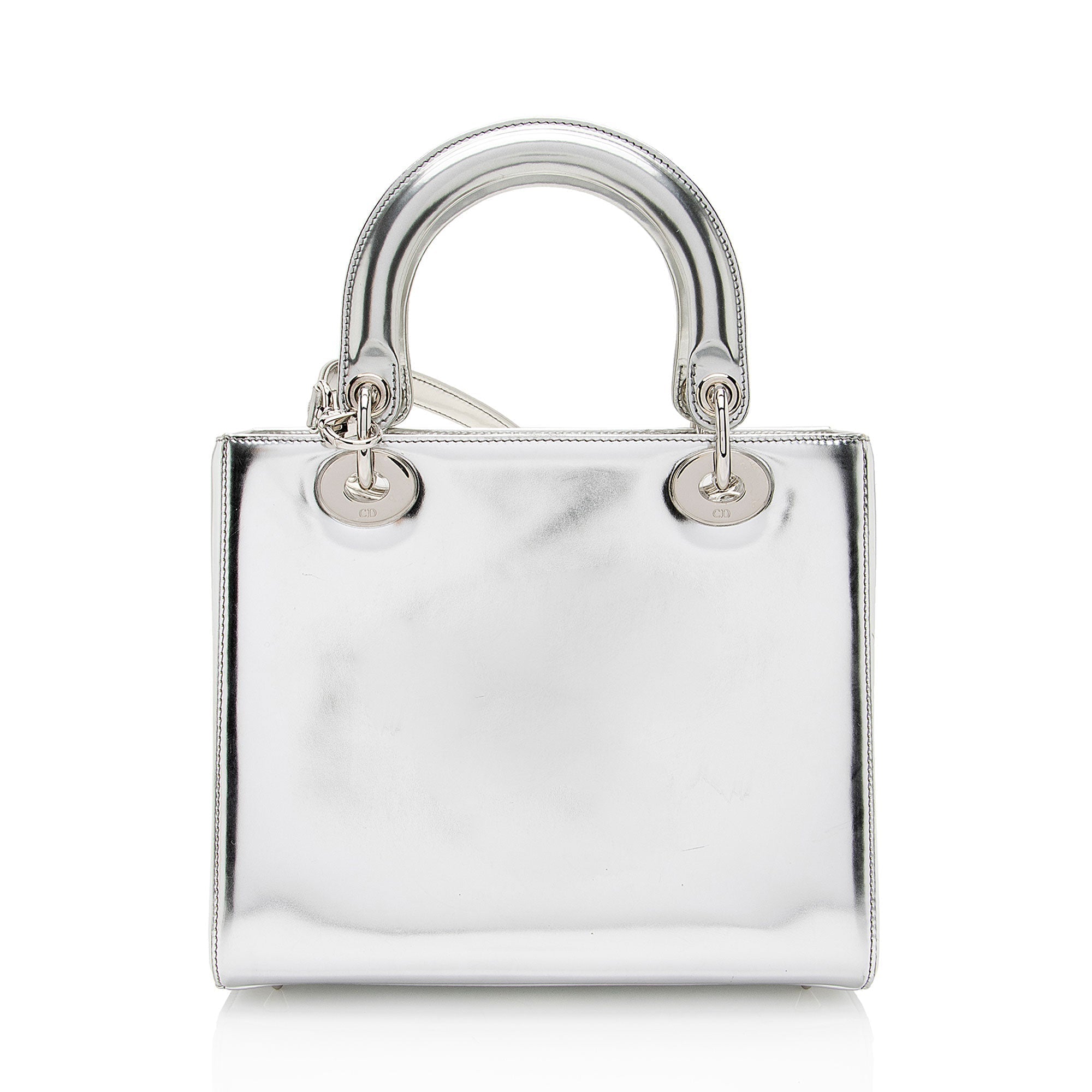 Dior Metallic  Leather Lady Dior Medium Tote