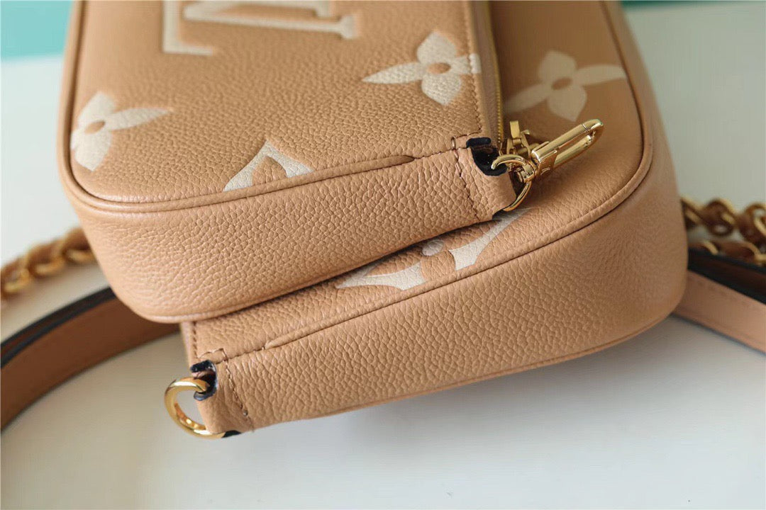 Louis Vuitton Multi Pochette AcGLAMIssoires Monogram Empreinte Arizona Beige / Cream For Women,  Shoulder And Crossbody Bags 9.8in/25cm Louis Vuitton M45983