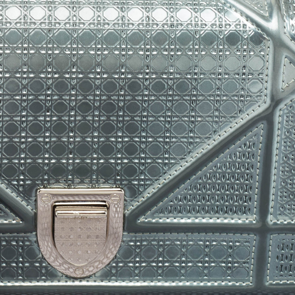 Dior Light Blue Microcannage  Leather Mini Diorama Chain Shoulder Bag..