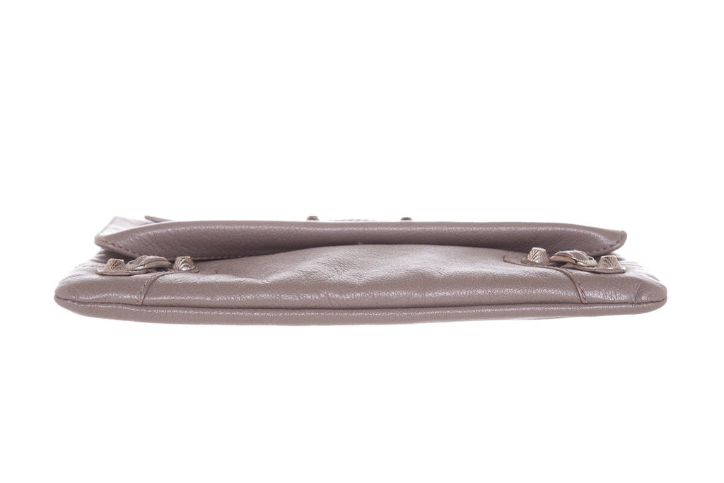 Balenciaga Classic Studs Taupe Envelope Clutch