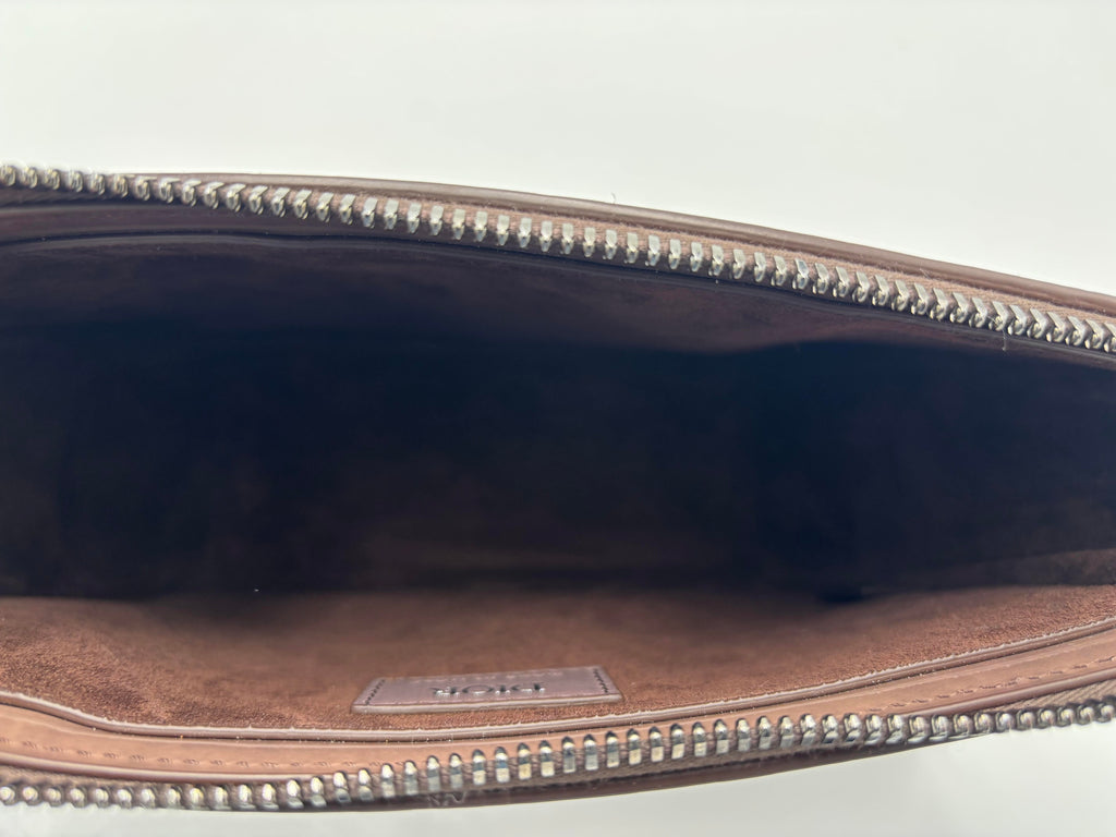 Christian Dior Hand Monogram Oblique Glossy Gray Patent_Leather Clutche & Pouche Bag (Pre-Owned)