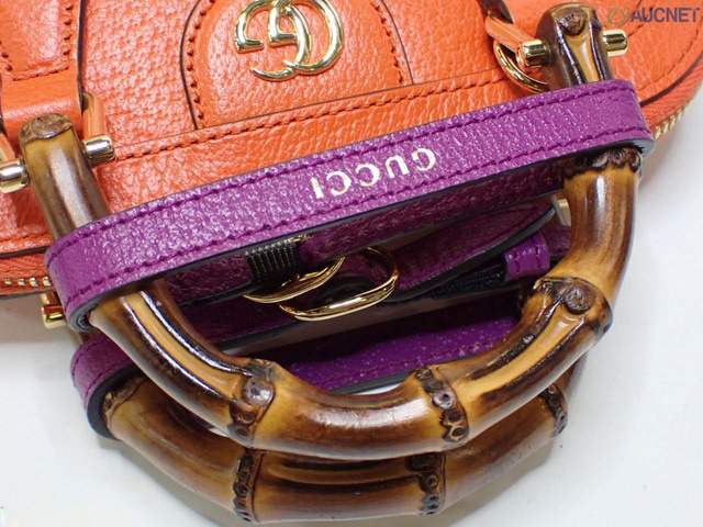 Gucci Diana Nm Bamboo Handle Tote Leather Orange Leather Handbag (Pre-Owned)