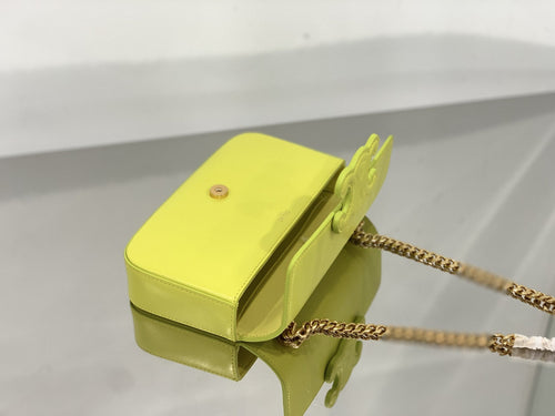 Celine Chain Shoulder Bag Cuir Triomphe Green For Women 7.9in/20cm