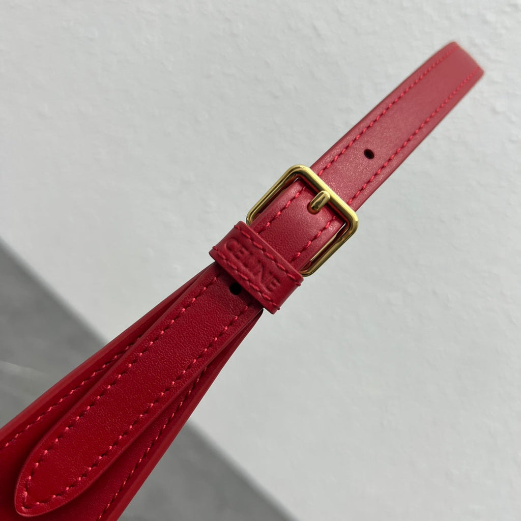 Celine Cuir Triomphe Shoulder Bag Red For Women 9.4in/24cm