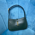 YSSL Le 5 Ã 7 Hobo Bag In Crocodile Embossed Shiny Dark Green For Women 9in/23cm YSL 657228DZE0W3045