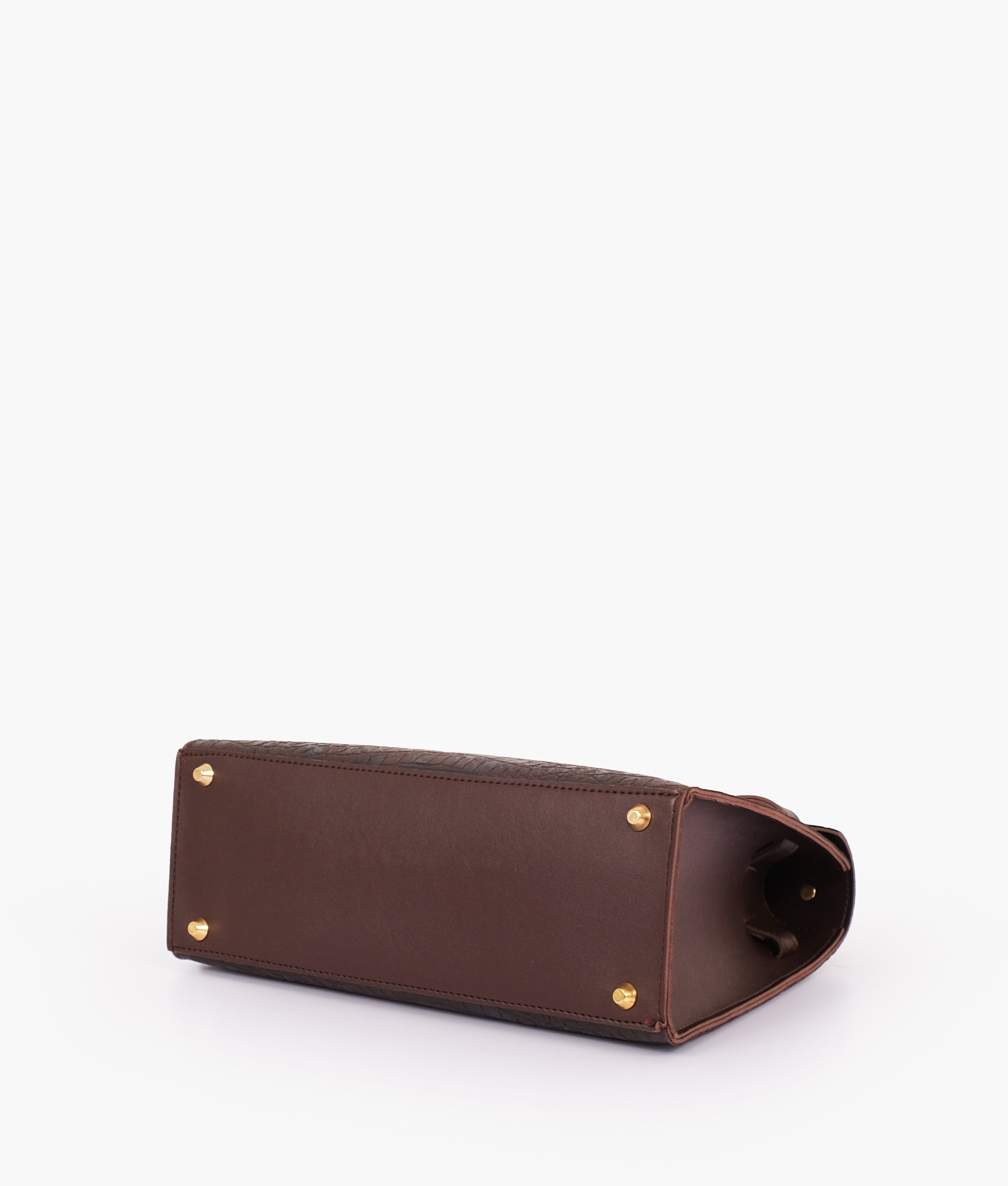 Dark brown crocoDiorle cross-body bag with top-handle