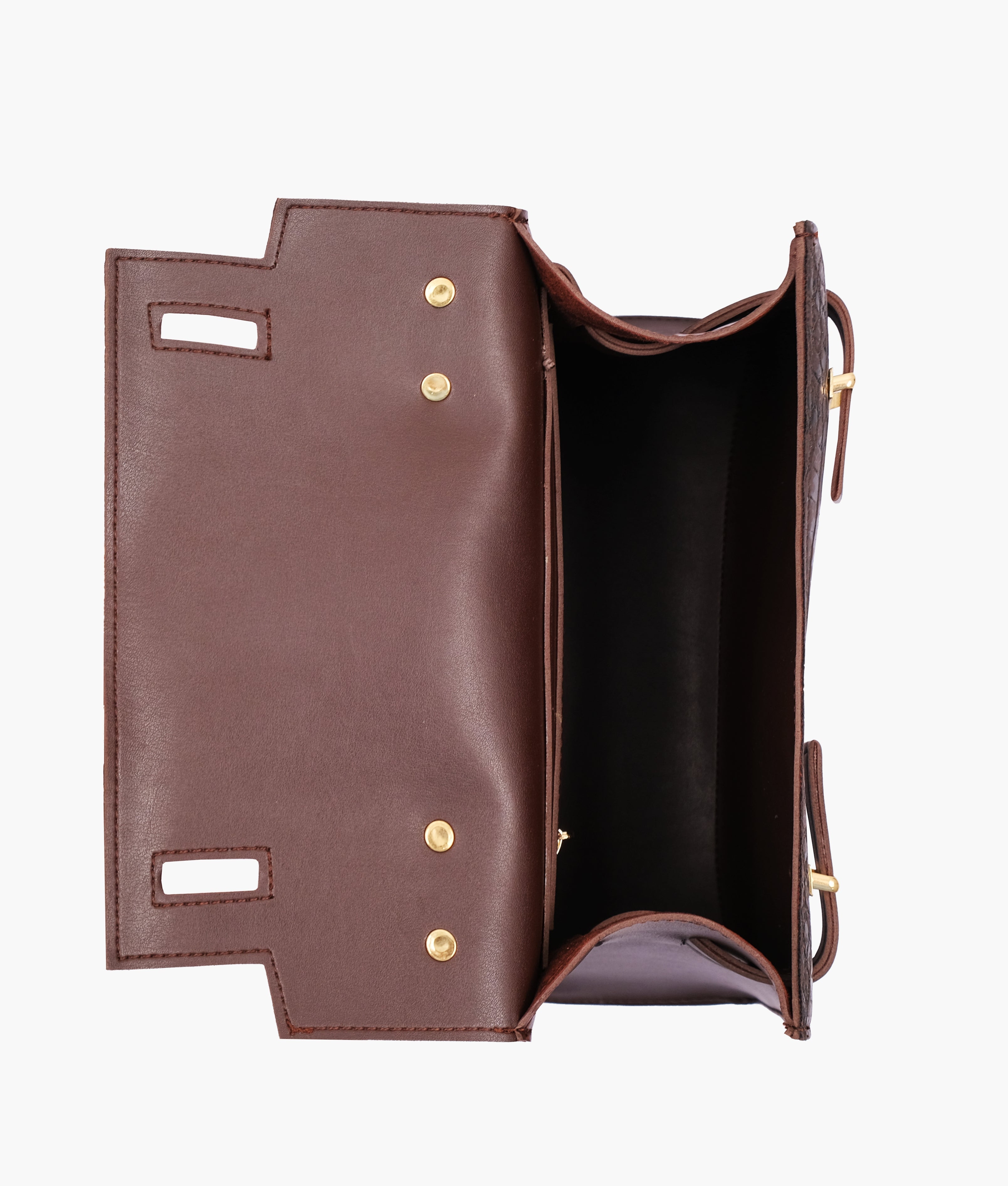Dark brown crocoDiorle cross-body bag with top-handle