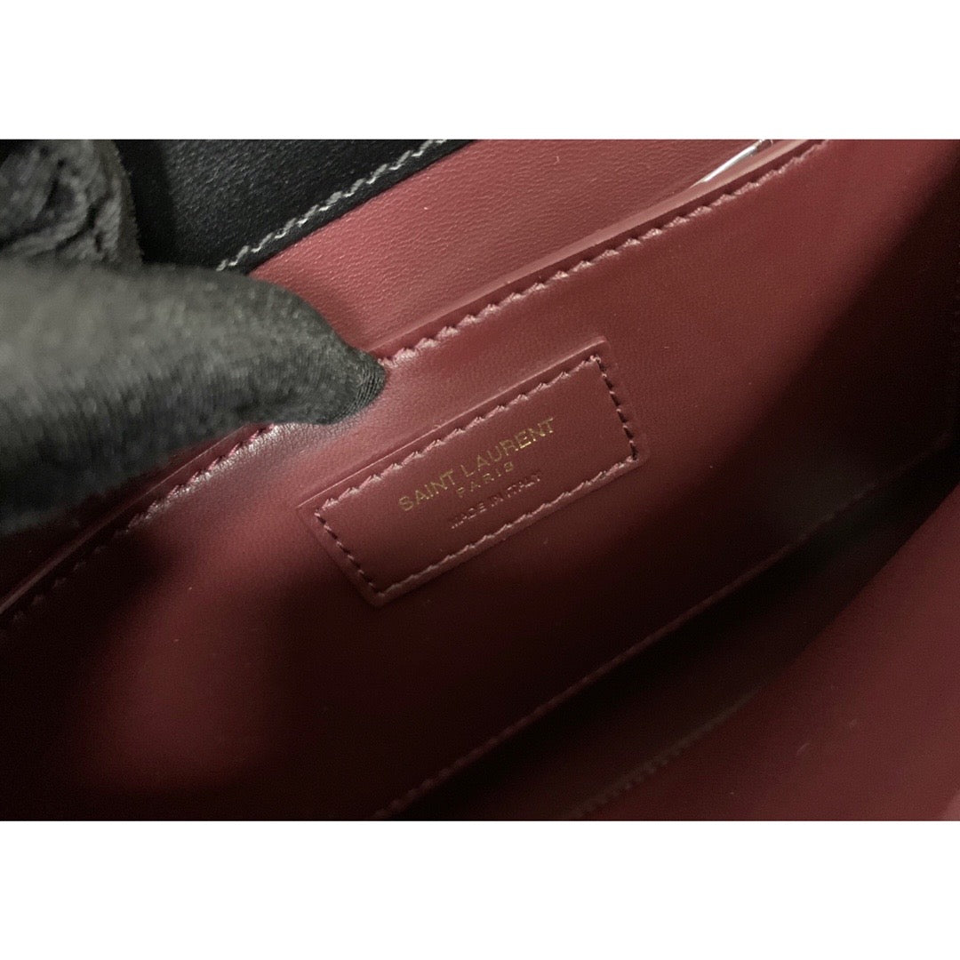 YSSL Cassandra Medium Top Handle Bag In Grain Burgundy For Women 9in/24.5cm YSL Â 578000BOW0W6475