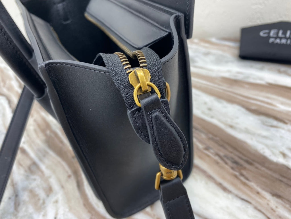 Top Quality Nano LuGucciage Bag In Drummed Black For WomLB 8in/20cm 189243HSC.38NO
