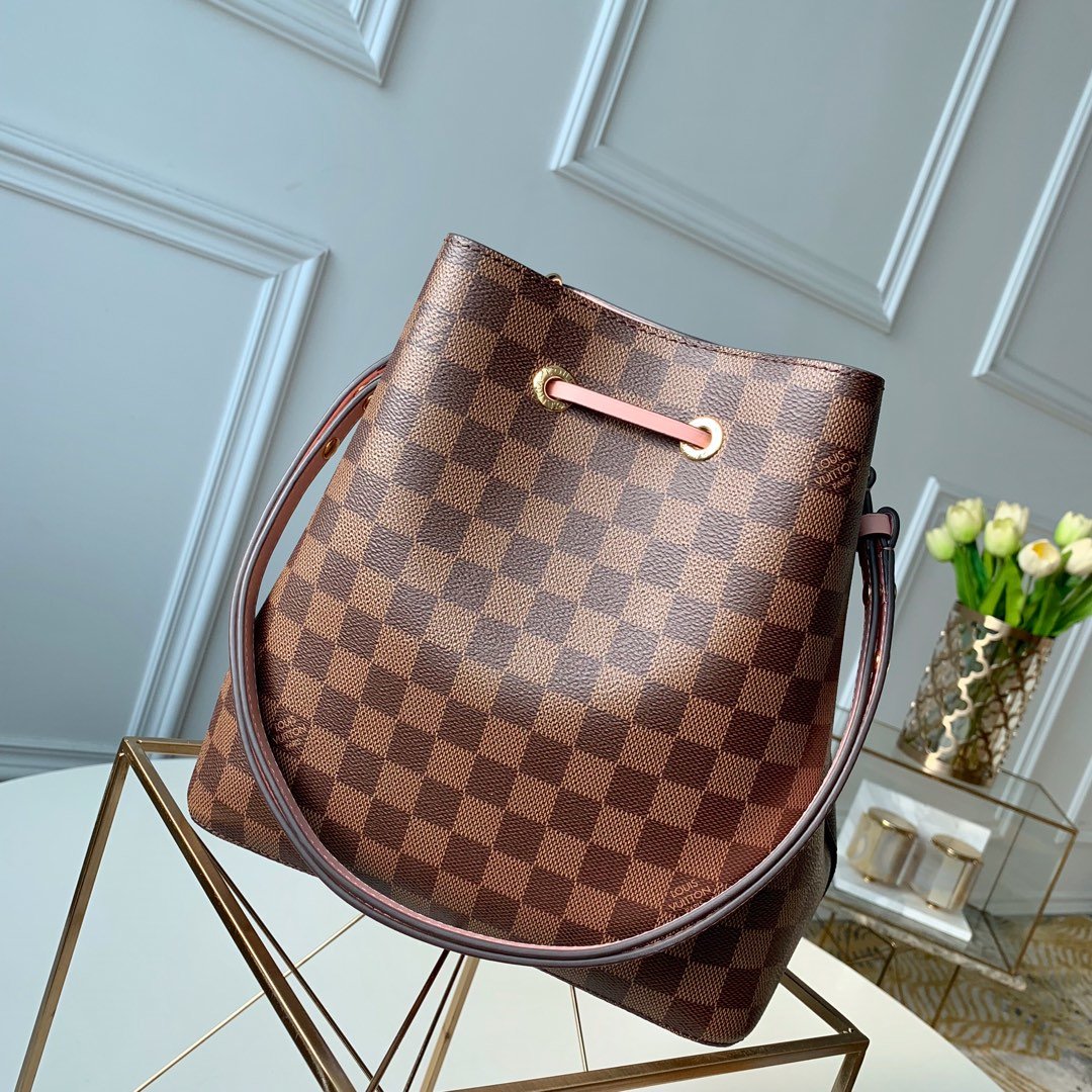 Louis Vuitton NeoNoe Bucket Bag Damier Ebene Canvas Venus Pink For Women,  Shoulder And Crossbody Bags 10.2in/26cm Louis Vuitton N40198