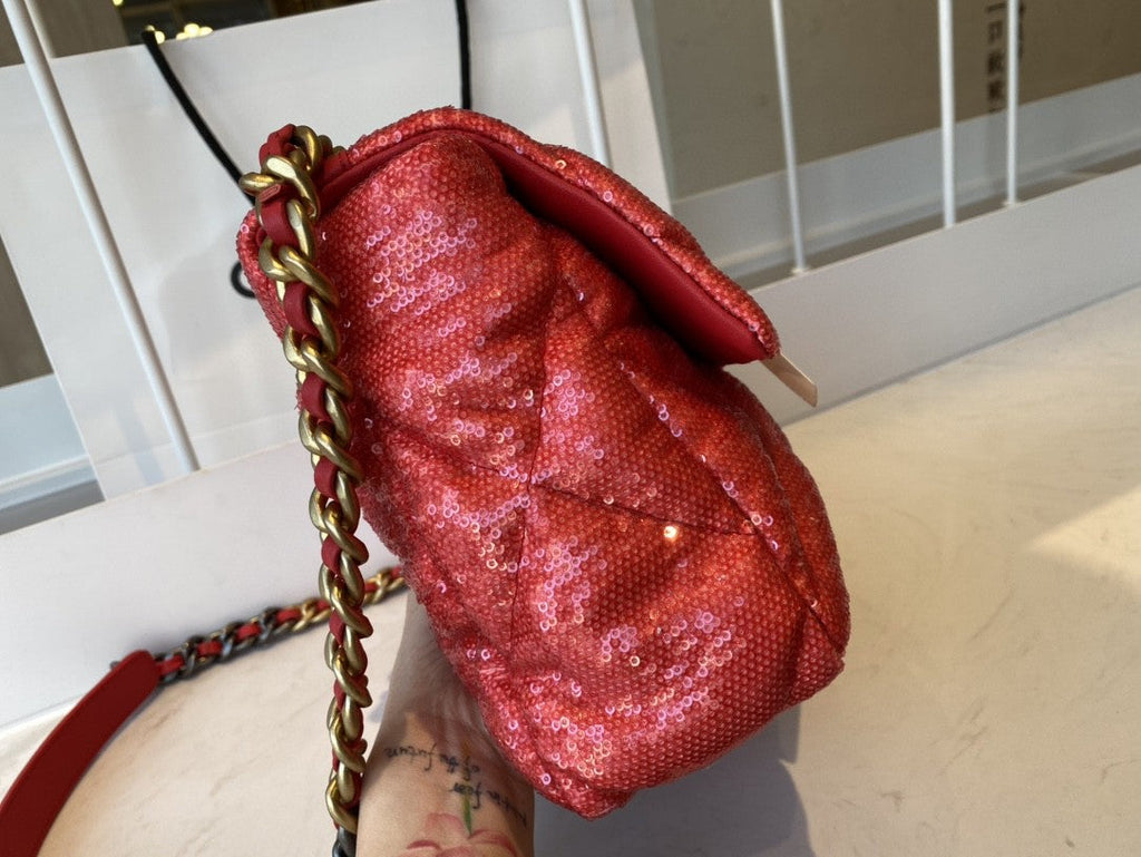 Chanel 19 GlamIap Bag Gold Hardware Red For Women Handbags, Shoulder Bags 10.2in/26cm AS1160Ã‚Â 