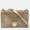 Dior Gold Microcannage  Leather Medium Diorama Shoulder Bag