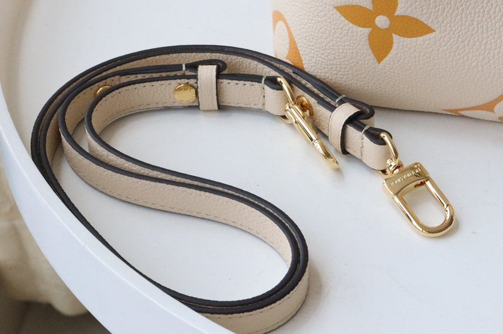 Louis Vuitton NeoNoe BB Bucket Bag Monogram Empreinte Cream/Saffron For Women, Women’s Bags, Shoulder Bags 7.9in/20cm Louis Vuitton M45716