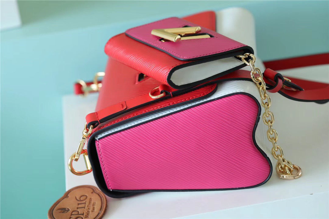 Louis Vuitton Twist MM Bag Epi Red/ Pink For Women,  Shoulder and Cross Body Bags 9.1in/23cm Louis Vuitton