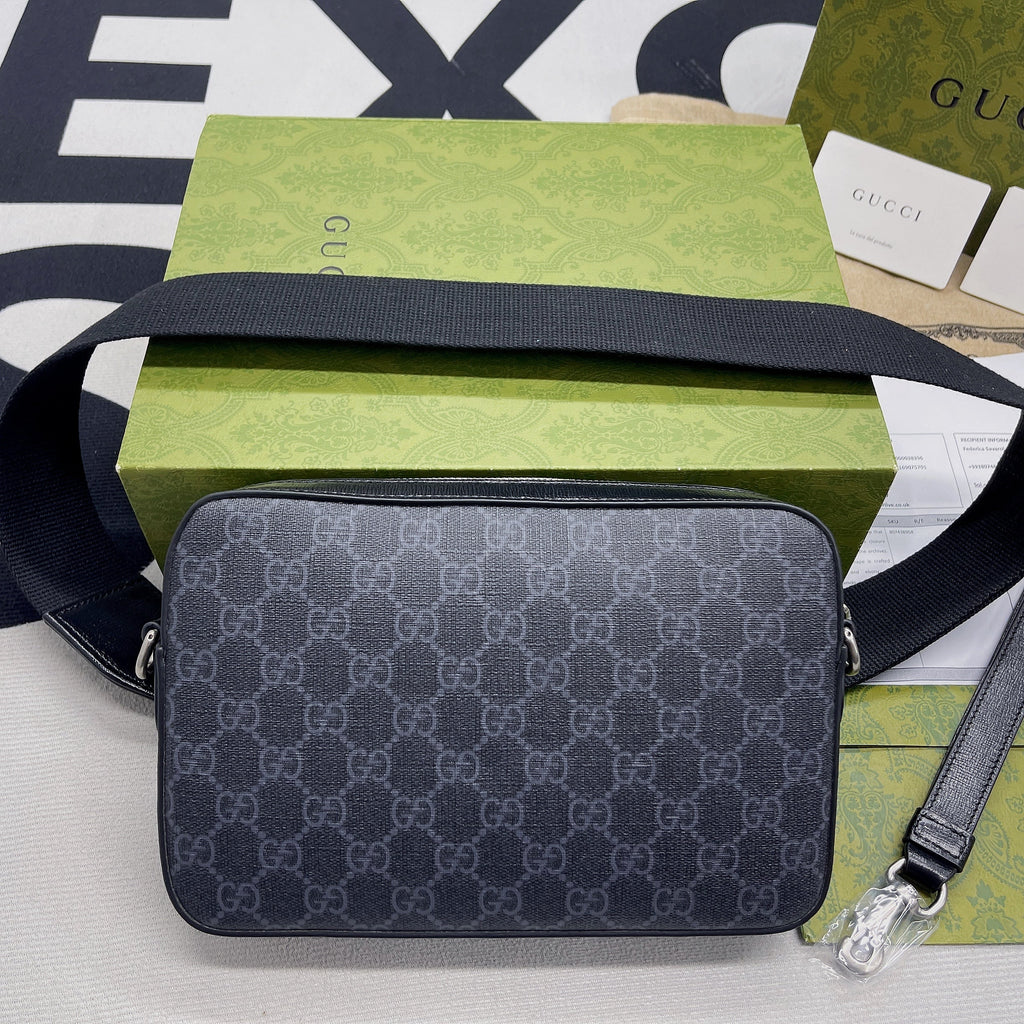 Gucci Shoulder Bag With Interlocking G Black Gucci Supreme Canvas For Women  9.6in/24.5cm Gucci 703468 92THF 1000
