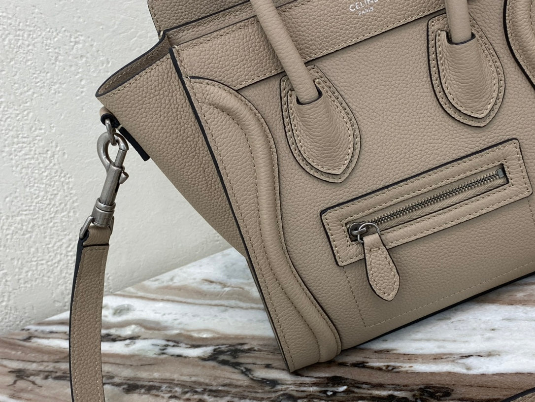 Top Quality Nano LuGucciage Bag In Drummed Brown For WomLB 8in/20cm 