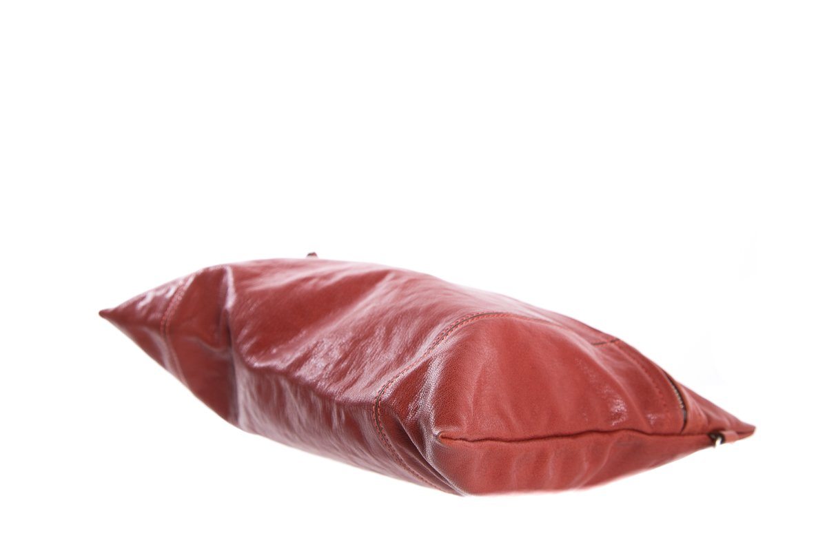 Brunello Cucinelli Brick Red Patent Leather Clutch