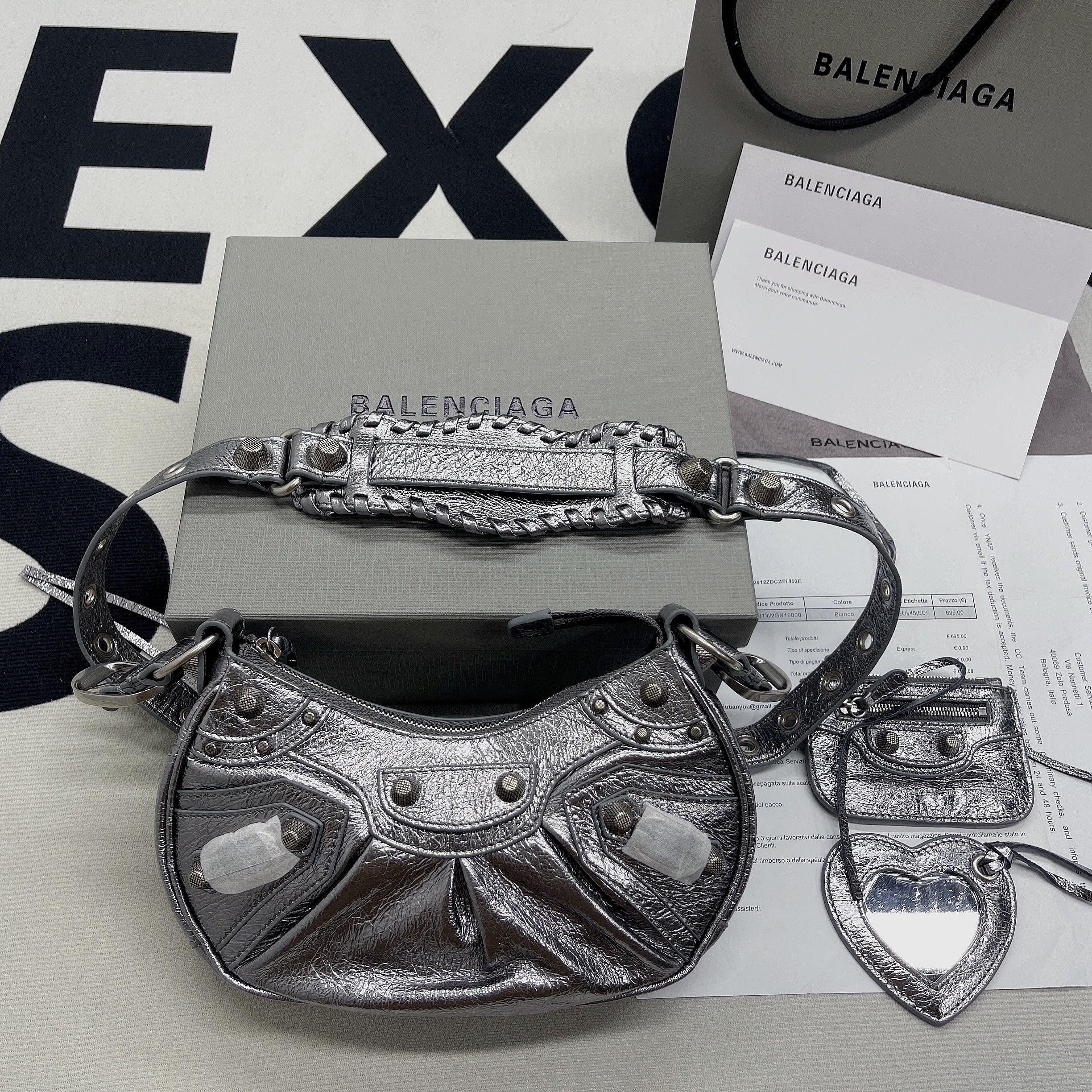 Balen Le Cagole XS Shoulder Bag In Grey, For Women,  Bags 10.2in/26cm