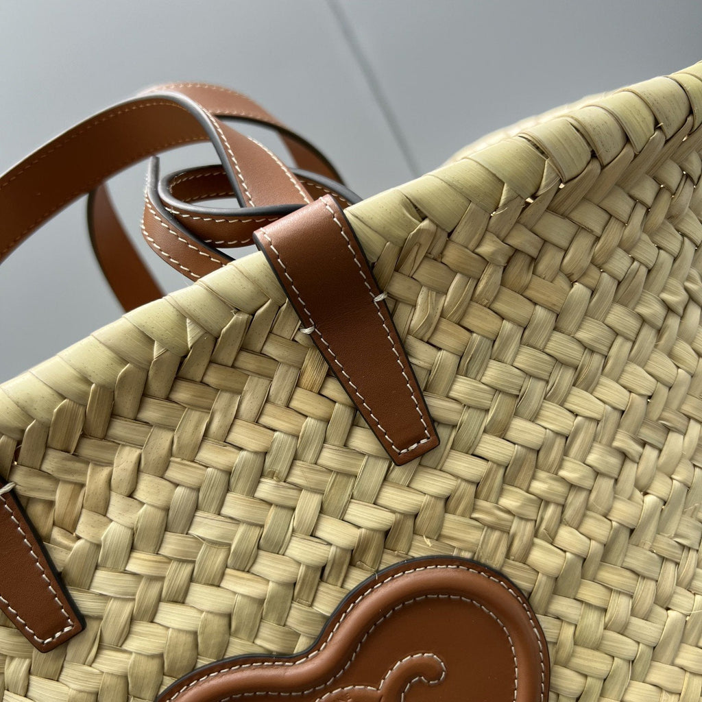 GLAMI Teen Triomphe GLAMI Classic Panier In Palm Leaves With Heart Patch Brown For Women 10in/25cm 194002DUI.04LUÃ‚Â 
