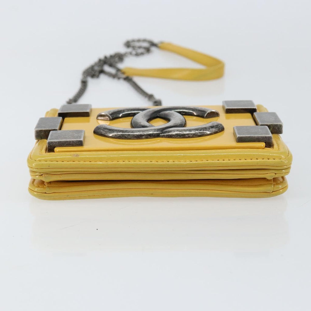 Chanel Boy Brick Flap Bag Lambskin And Plexiglass Yellow Leather Clutche & Pouche Bag