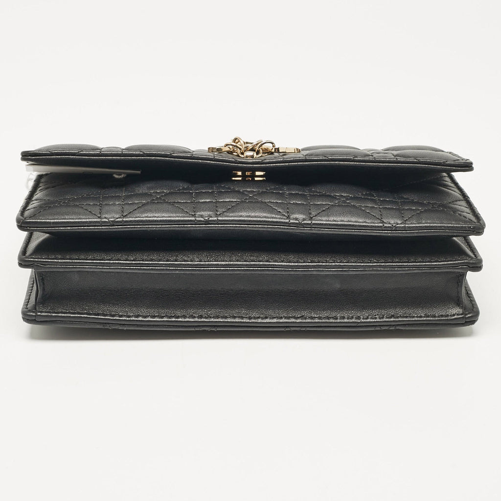 Dior Black Cannage Leather Mini My Dior Top Handle Bag