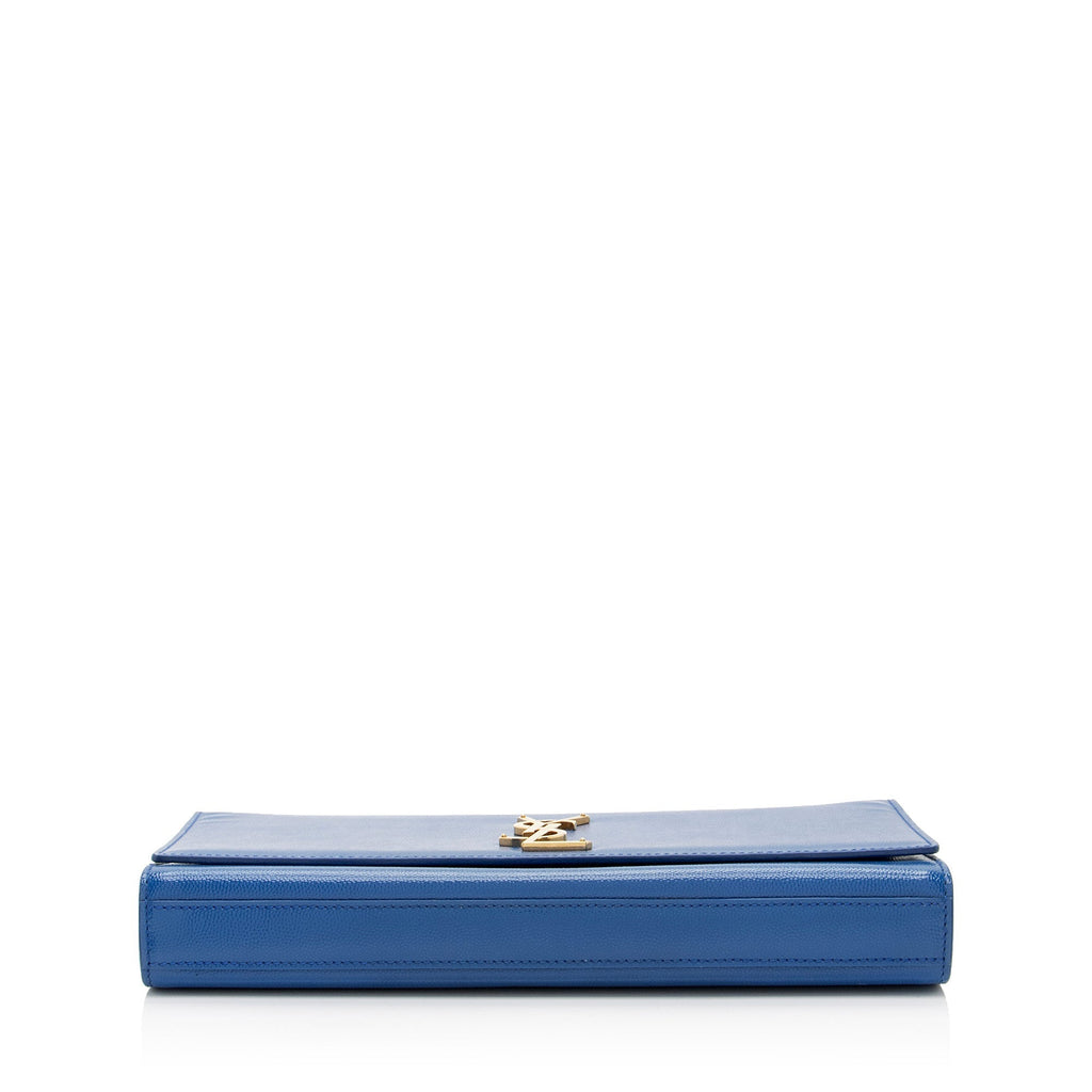 Saint Laurent  Leather Grain de Poudre Monogram Kate Clutch