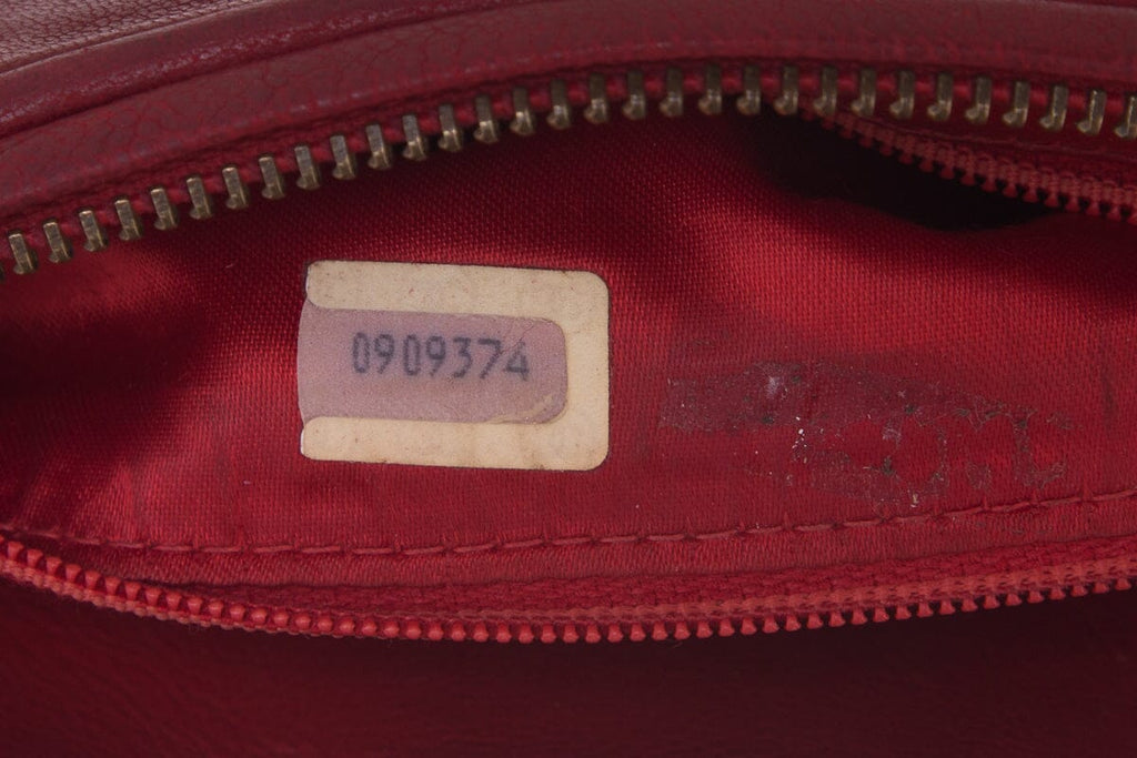 Chanel Vintage Red Leather Crossbody Handbag