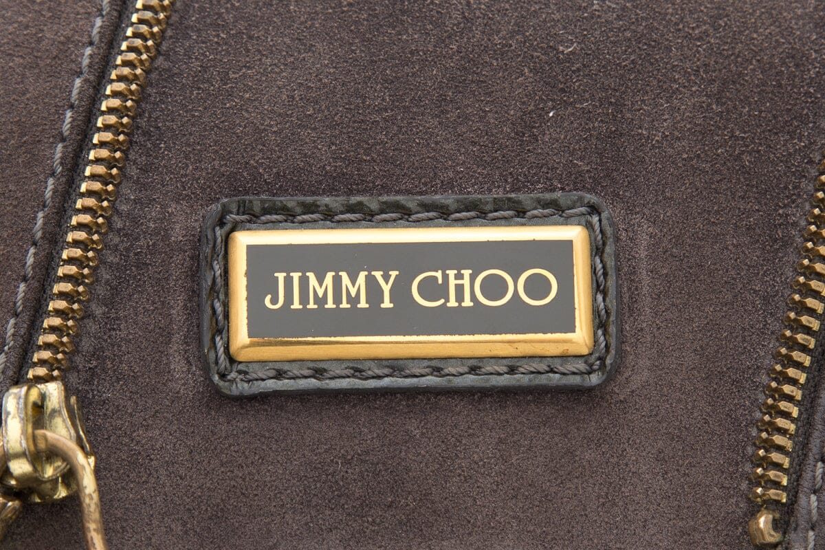 Jimmy Choo Green & Grey Zipper Clutch