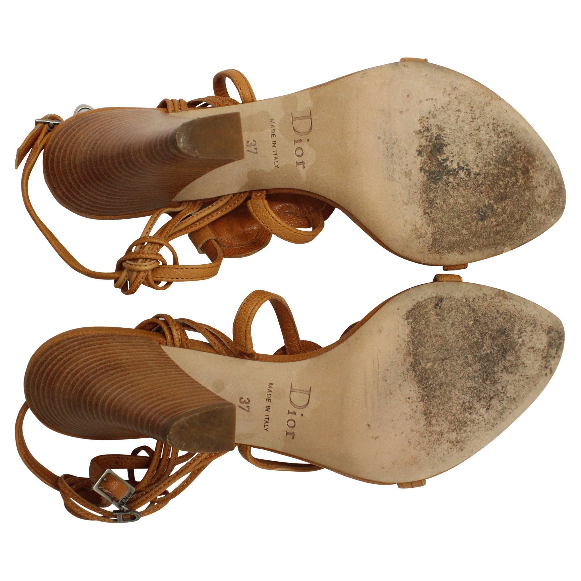 Dior Thong-Style Strappy Sandals in Br Leather