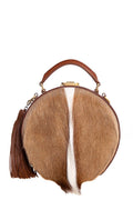 Yves Saint Laurent Brown Gazela Fur Small Hat Box Shoulder Bag