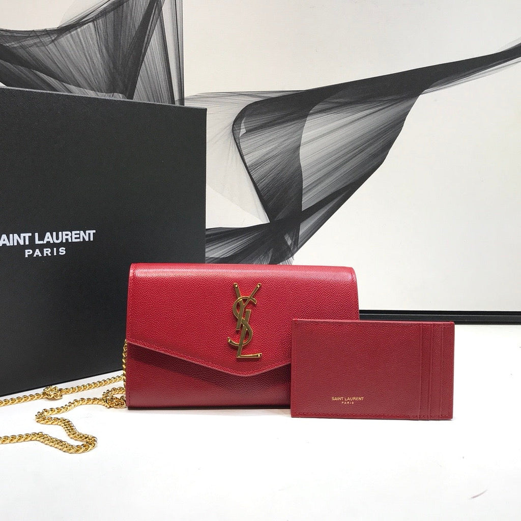 YSSL Uptown Chain Wallet Red For Women 7in/19cm YSLÂ 