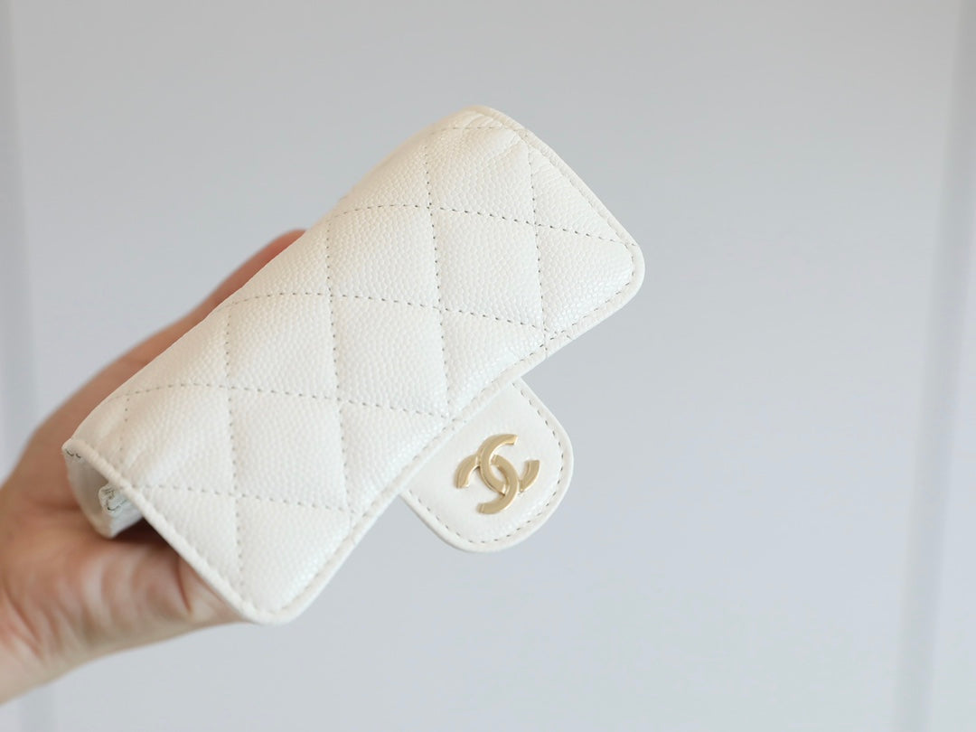 Chanel CHL CLASSIC CARD HOLDER WALLET WHITE AP0214